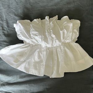 Pleated white crop top